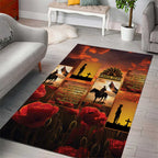 ANZAC Day Film Reel Lest We Forget Area Rug Australia NZ Memorial
