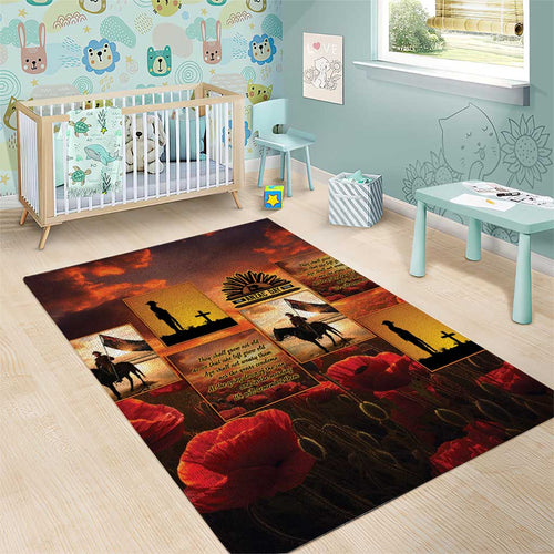 ANZAC Day Film Reel Lest We Forget Area Rug Australia NZ Memorial