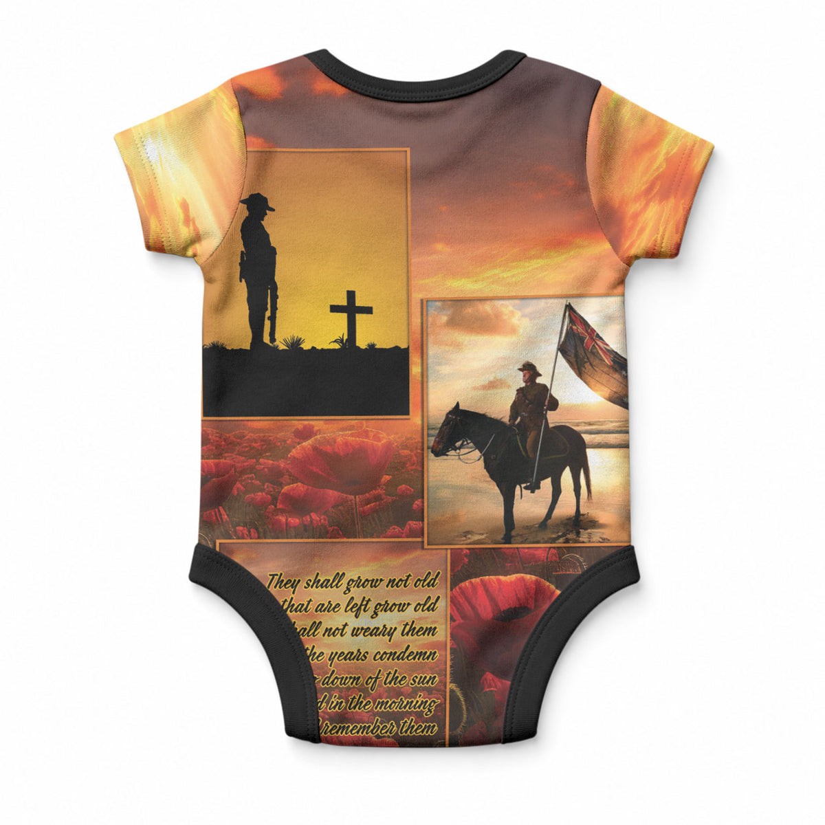 ANZAC Day Film Reel Lest We Forget Baby Onesie Australia NZ Memorial