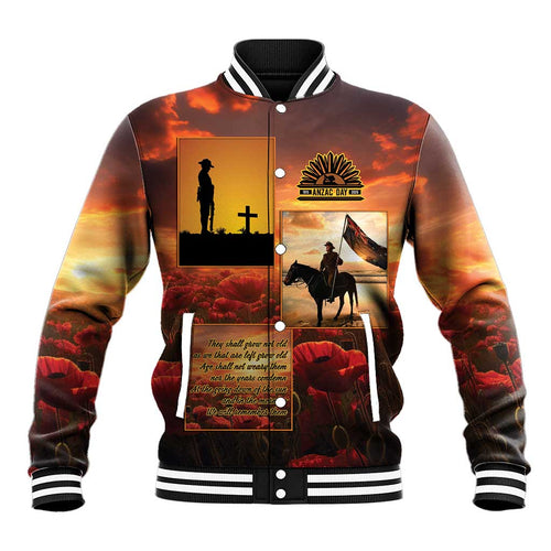 ANZAC Day Film Reel Lest We Forget Baseball Jacket Australia NZ Memorial