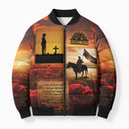 ANZAC Day Film Reel Lest We Forget Bomber Puffer Jacket Australia NZ Memorial