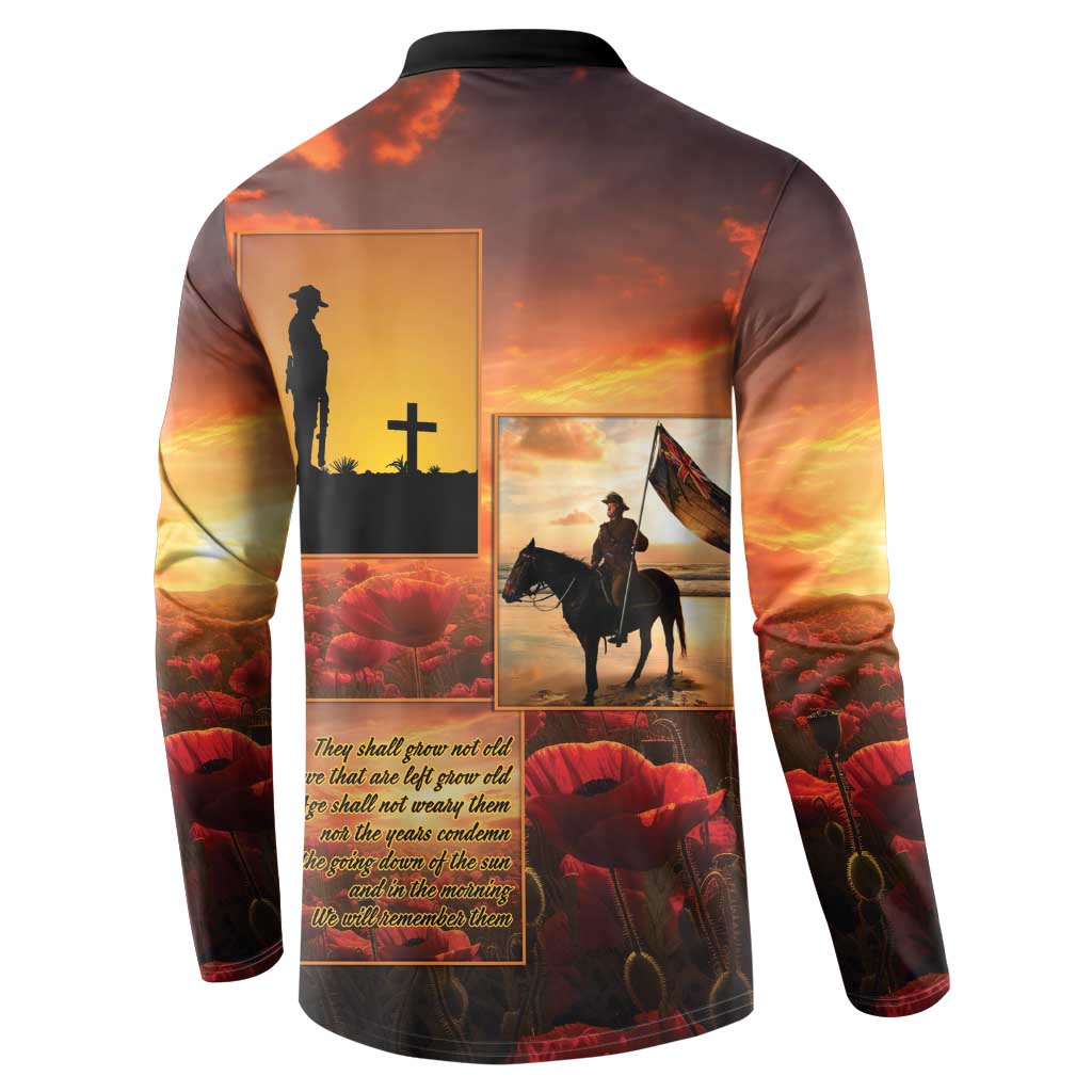 ANZAC Day Film Reel Lest We Forget Button Sweatshirt Australia NZ Memorial