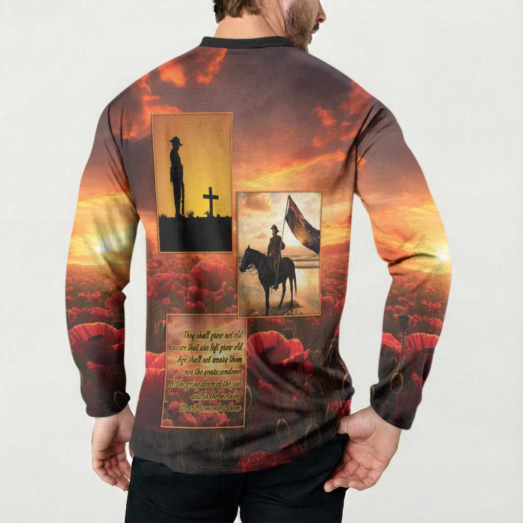 ANZAC Day Film Reel Lest We Forget Button Sweatshirt Australia NZ Memorial
