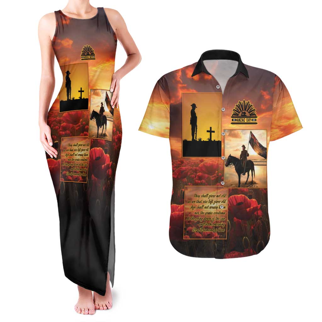 ANZAC Day Film Reel Lest We Forget Couples Matching Tank Maxi Dress and Hawaiian Shirt Australia NZ Memorial