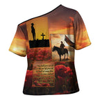 ANZAC Day Film Reel Lest We Forget Cross Shoulder Shirt Australia NZ Memorial