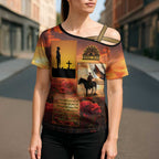 ANZAC Day Film Reel Lest We Forget Cross Shoulder Shirt Australia NZ Memorial