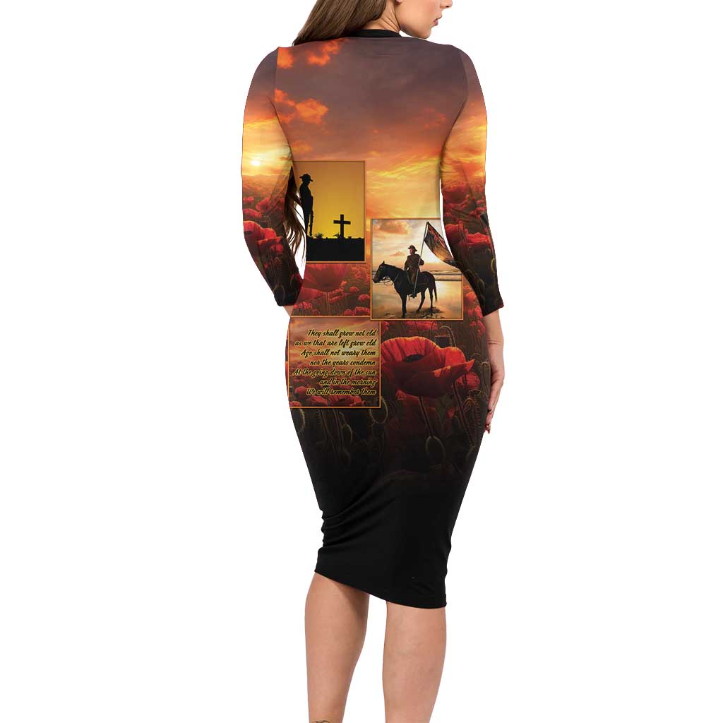 ANZAC Day Film Reel Lest We Forget Family Matching Long Sleeve Bodycon Dress and Hawaiian Shirt Australia NZ Memorial