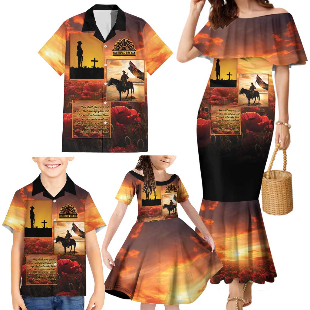 ANZAC Day Film Reel Lest We Forget Family Matching Mermaid Dress and Hawaiian Shirt Australia NZ Memorial