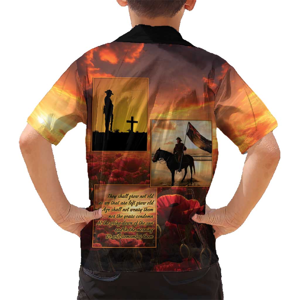 ANZAC Day Film Reel Lest We Forget Family Matching Puletasi and Hawaiian Shirt Australia NZ Memorial