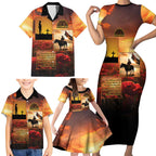 ANZAC Day Film Reel Lest We Forget Family Matching Short Sleeve Bodycon Dress and Hawaiian Shirt Australia NZ Memorial