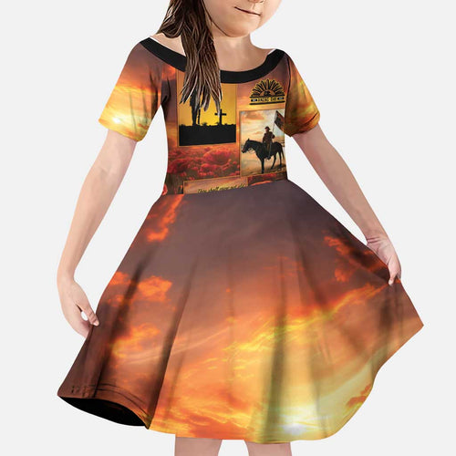 ANZAC Day Film Reel Lest We Forget Family Matching Short Sleeve Bodycon Dress and Hawaiian Shirt Australia NZ Memorial