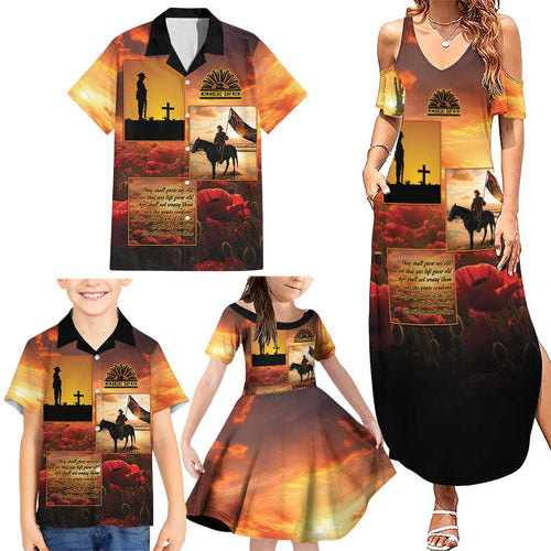 ANZAC Day Film Reel Lest We Forget Family Matching Summer Maxi Dress and Hawaiian Shirt Australia NZ Memorial