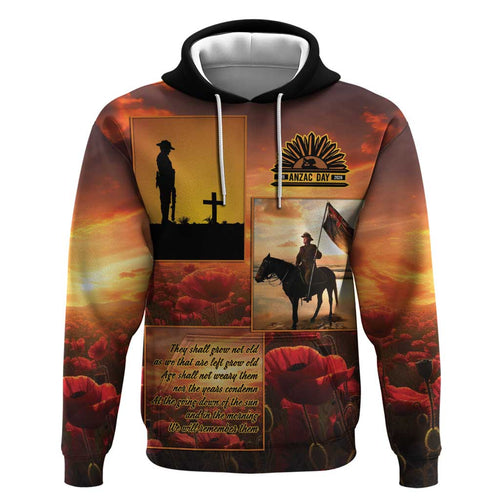 ANZAC Day Film Reel Lest We Forget Hoodie Australia NZ Memorial