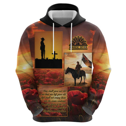 ANZAC Day Film Reel Lest We Forget Hoodie Australia NZ Memorial