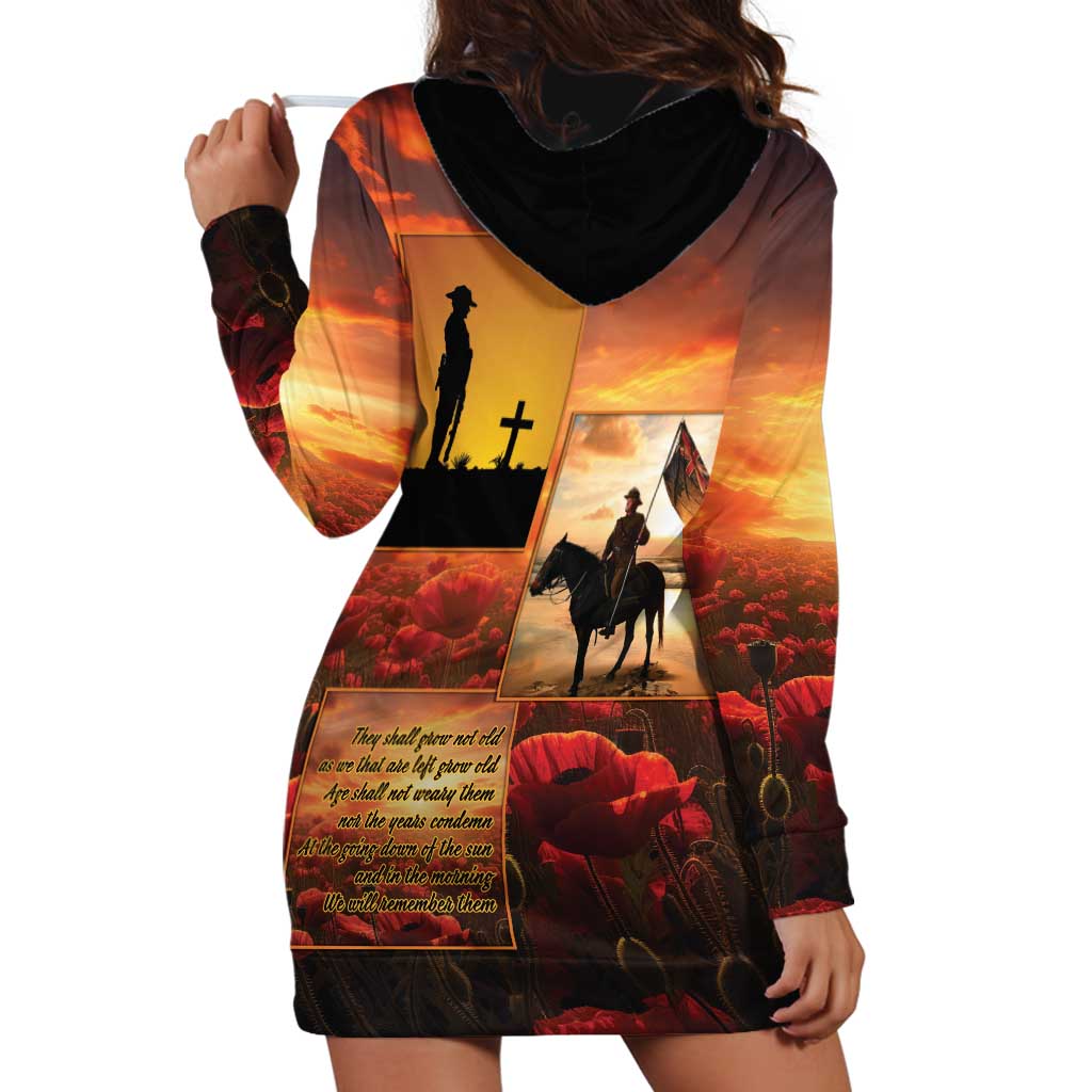 ANZAC Day Film Reel Lest We Forget Hoodie Dress Australia NZ Memorial