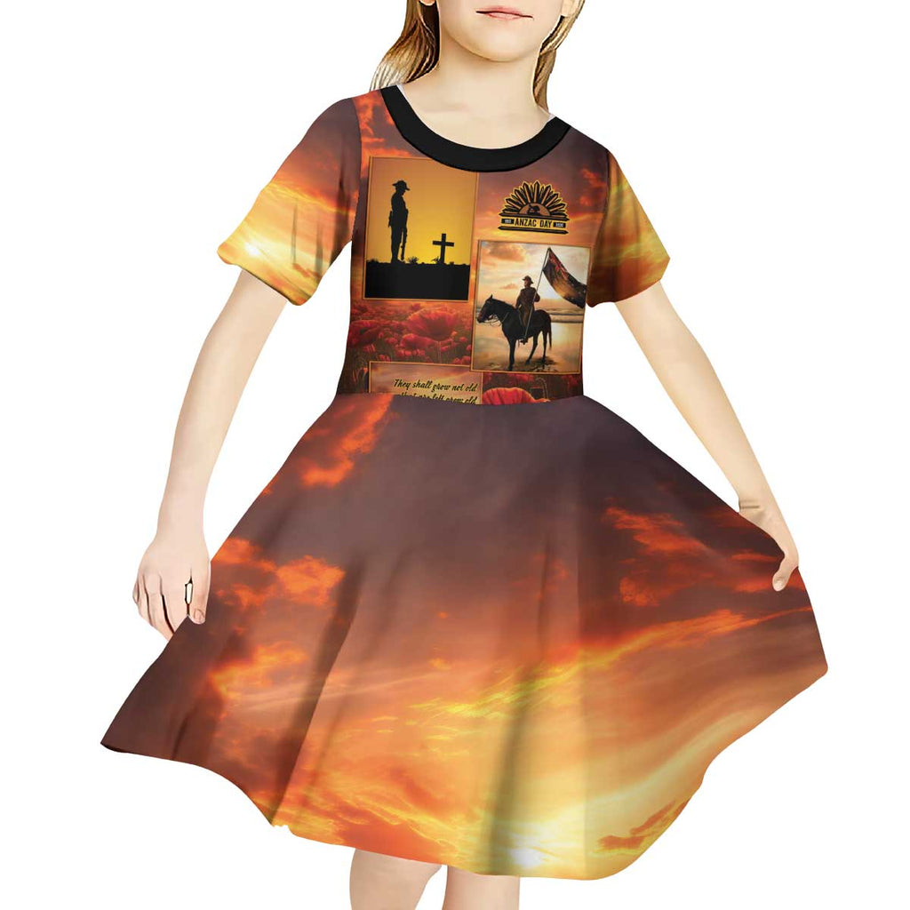 ANZAC Day Film Reel Lest We Forget Kid Short Sleeve Dress Australia NZ Memorial