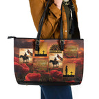 ANZAC Day Film Reel Lest We Forget Leather Tote Bag Australia NZ Memorial
