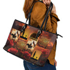 ANZAC Day Film Reel Lest We Forget Leather Tote Bag Australia NZ Memorial