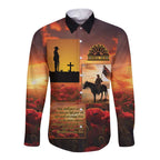ANZAC Day Film Reel Lest We Forget Long Sleeve Button Shirt Australia NZ Memorial