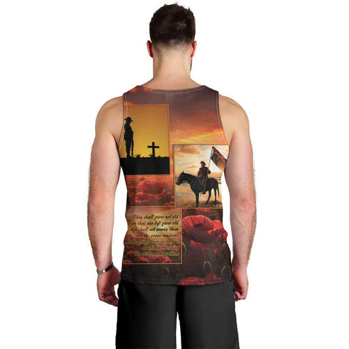 ANZAC Day Film Reel Lest We Forget Men Tank Top Australia NZ Memorial