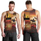 ANZAC Day Film Reel Lest We Forget Men Tank Top Australia NZ Memorial