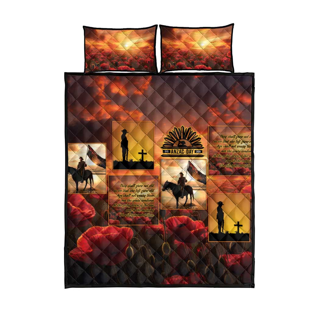 ANZAC Day Film Reel Lest We Forget Quilt Bed Set Australia NZ Memorial