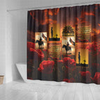 ANZAC Day Film Reel Lest We Forget Shower Curtain Australia NZ Memorial