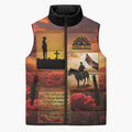ANZAC Day Film Reel Lest We Forget Sleeveless Puffer Jacket Australia NZ Memorial