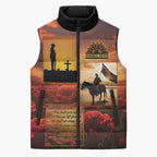 ANZAC Day Film Reel Lest We Forget Sleeveless Puffer Jacket Australia NZ Memorial