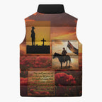 ANZAC Day Film Reel Lest We Forget Sleeveless Puffer Jacket Australia NZ Memorial