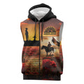 ANZAC Day Film Reel Lest We Forget Sleeveless Zip Hoodie Australia NZ Memorial