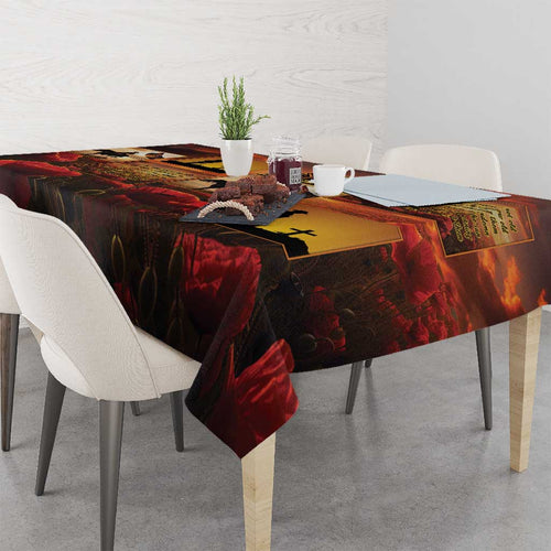 ANZAC Day Film Reel Lest We Forget Tablecloth Australia NZ Memorial