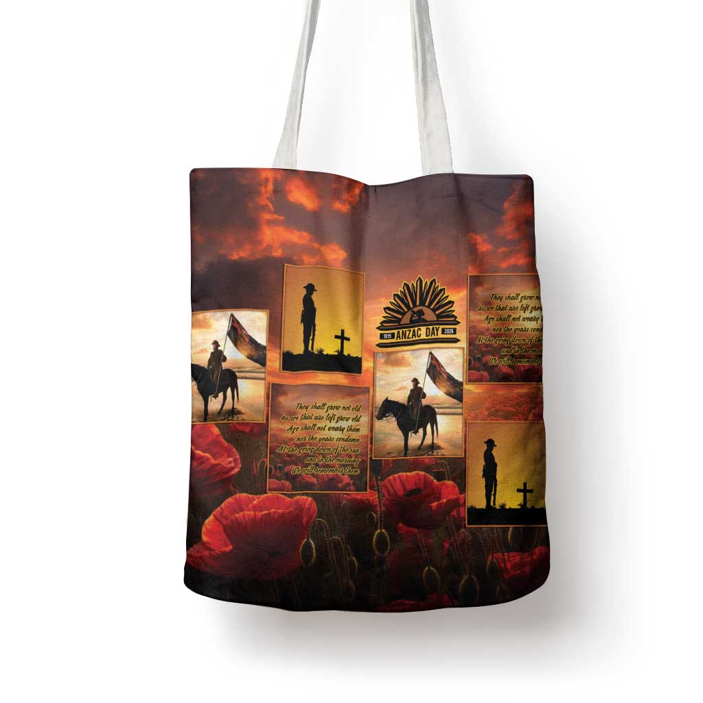 ANZAC Day Film Reel Lest We Forget Tote Bag Australia NZ Memorial