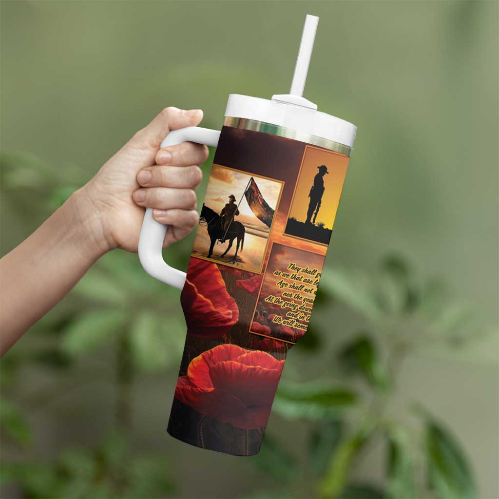 ANZAC Day Film Reel Lest We Forget Tumbler With Handle Australia NZ Memorial