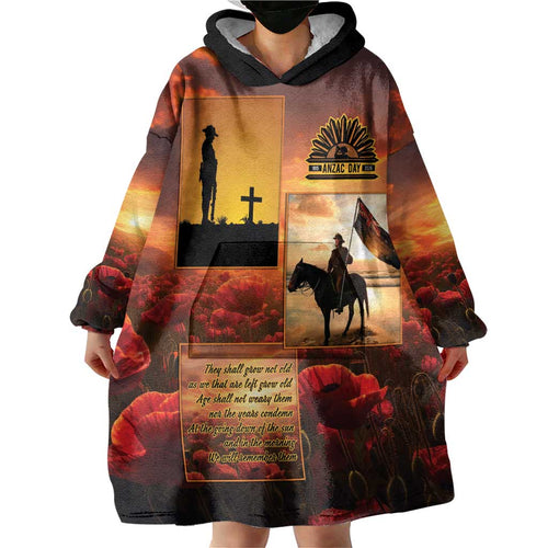 ANZAC Day Film Reel Lest We Forget Wearable Blanket Hoodie Australia NZ Memorial