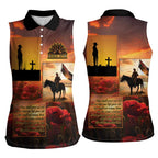 ANZAC Day Film Reel Lest We Forget Women Sleeveless Polo Shirt Australia NZ Memorial
