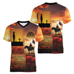ANZAC Day Film Reel Lest We Forget Women V-Neck T-Shirt Australia NZ Memorial