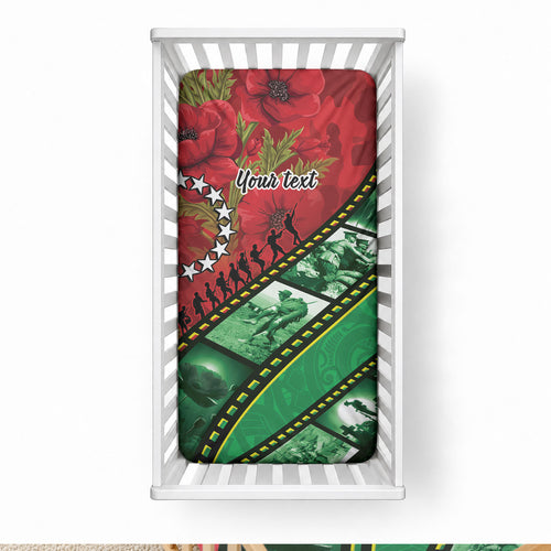 Personalised Cook Islands ANZAC 1915-2026 Filmstrip Baby Bed Cover Lest We Forget 25 April