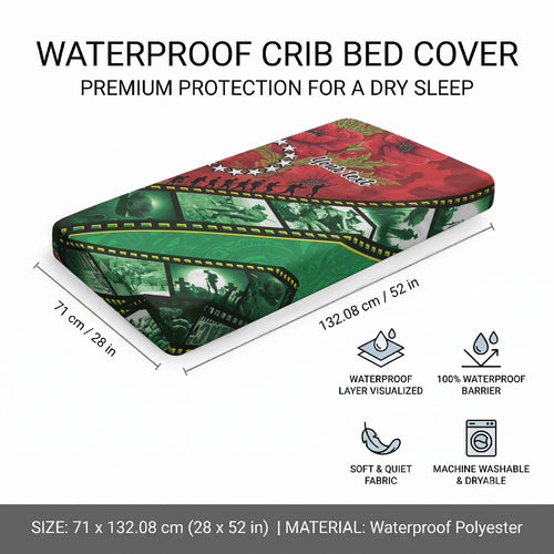 Personalised Cook Islands ANZAC 1915-2026 Filmstrip Baby Bed Cover Lest We Forget 25 April