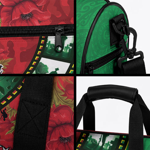 Personalised Cook Islands ANZAC 1915-2026 Filmstrip Duffle Bag Lest We Forget 25 April