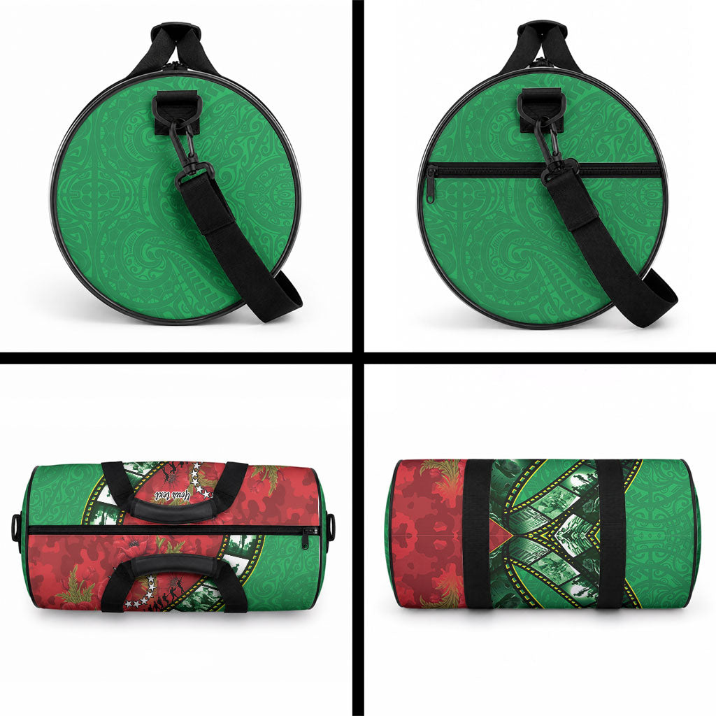 Personalised Cook Islands ANZAC 1915-2026 Filmstrip Duffle Bag Lest We Forget 25 April