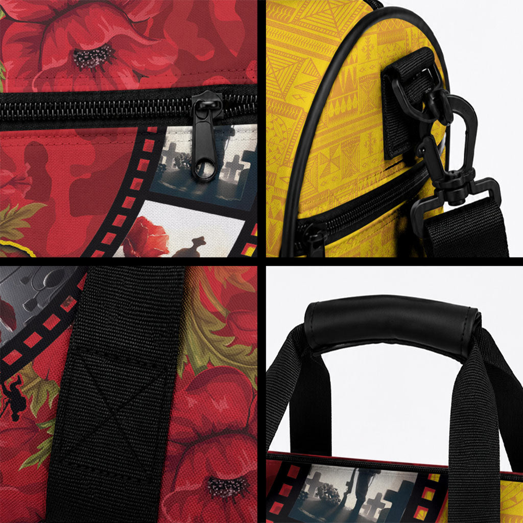 Personalised Niue ANZAC 1915-2026 Filmstrip Duffle Bag Lest We Forget 25 April