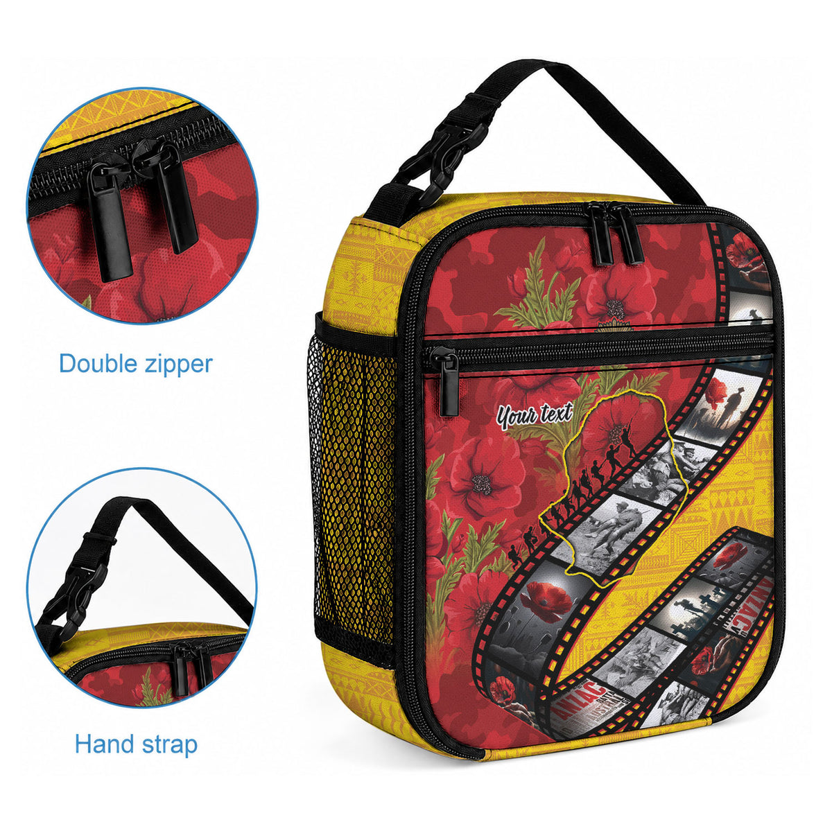 Personalised Niue ANZAC 1915-2026 Filmstrip Lunch Bag Lest We Forget 25 April