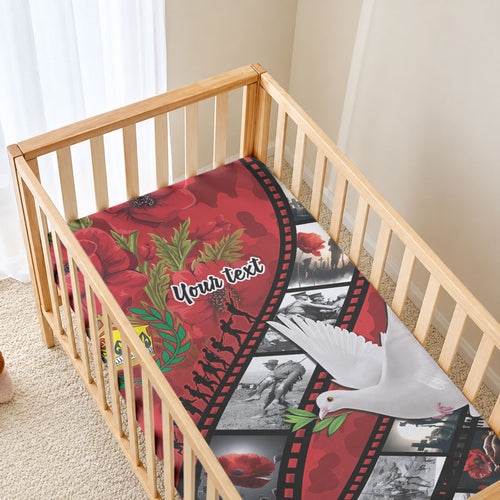 Personalised Tonga ANZAC 1915-2026 Filmstrip Baby Bed Cover Lest We Forget 25 April