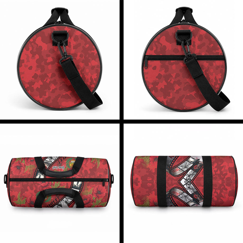 Personalised Tonga ANZAC 1915-2026 Filmstrip Duffle Bag Lest We Forget 25 April