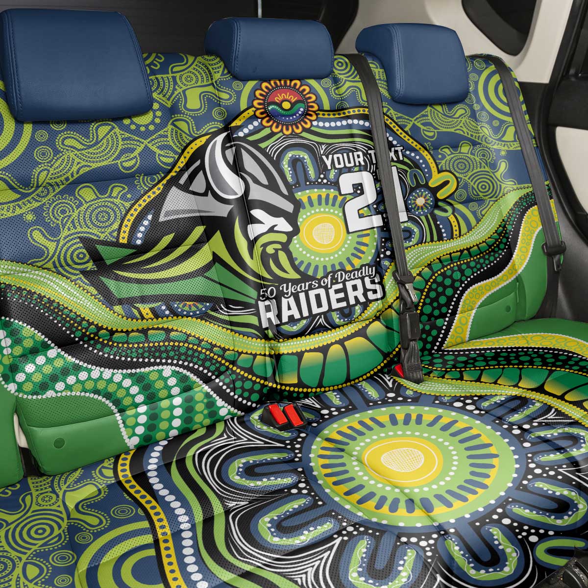 Custom Canberra Honouring First Nations Back Car Seat Cover NAIDOC 2026 Deadly 50 Years