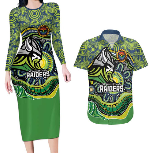 Custom Canberra Honouring First Nations Couples Matching Long Sleeve Bodycon Dress and Hawaiian Shirt NAIDOC 2026 Deadly 50 Years