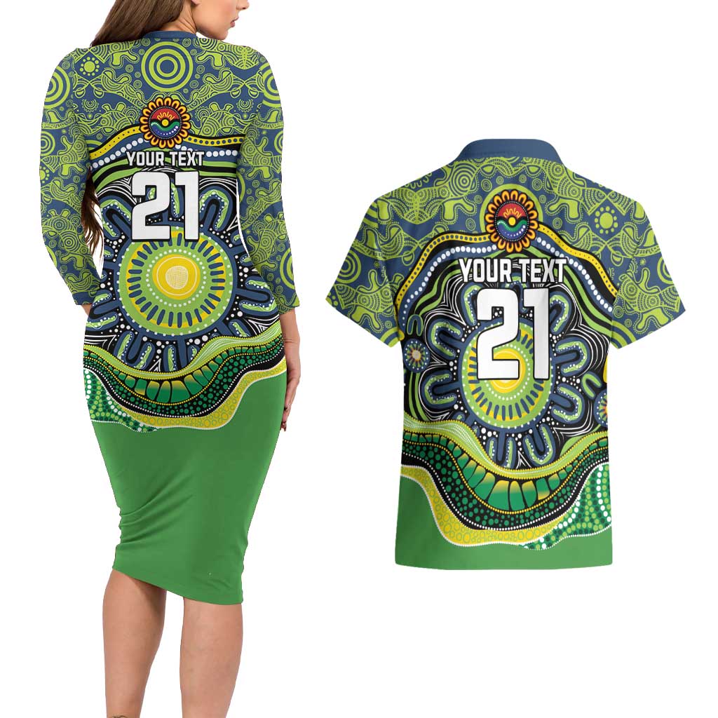 Custom Canberra Honouring First Nations Couples Matching Long Sleeve Bodycon Dress and Hawaiian Shirt NAIDOC 2026 Deadly 50 Years