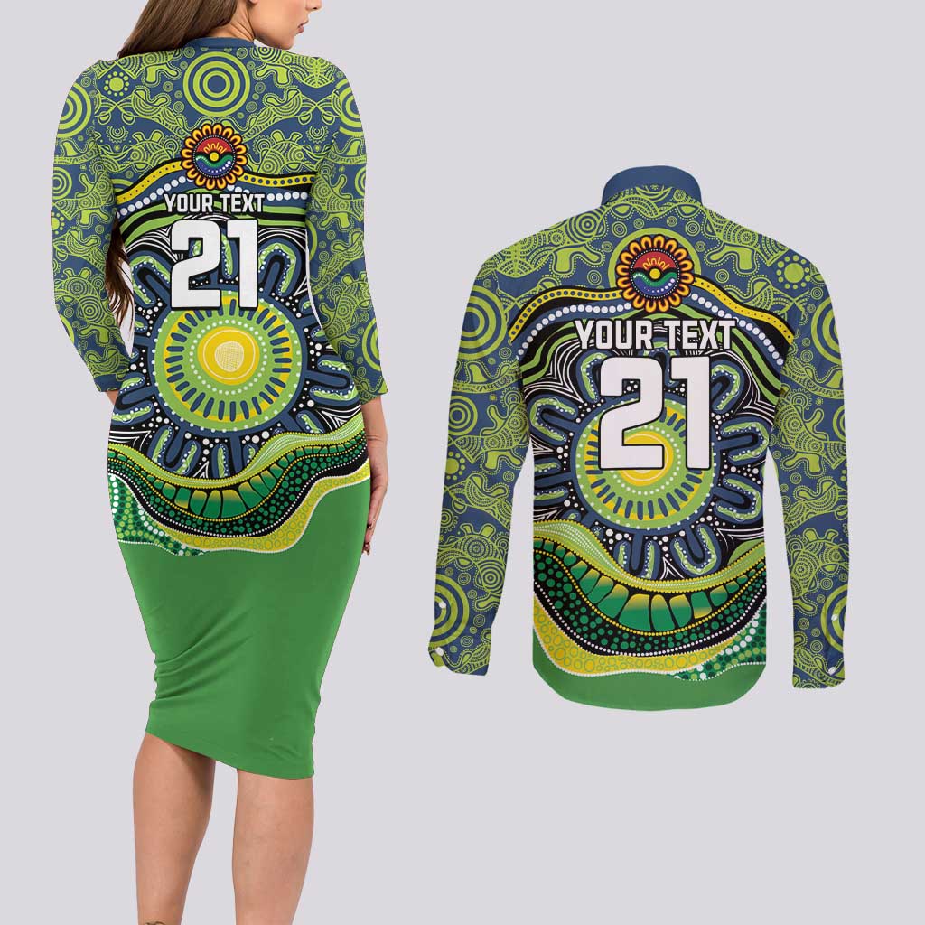 Custom Canberra Honouring First Nations Couples Matching Long Sleeve Bodycon Dress and Long Sleeve Button Shirt NAIDOC 2026 Deadly 50 Years