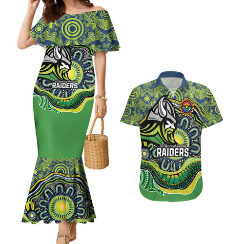 Custom Canberra Honouring First Nations Couples Matching Mermaid Dress and Hawaiian Shirt NAIDOC 2026 Deadly 50 Years